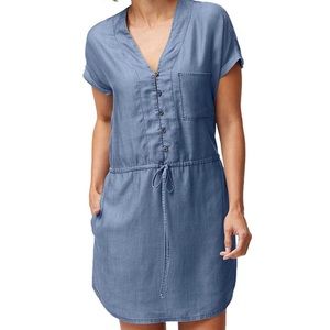 Tommy Bahama Chambray Drawstring Waist Dress